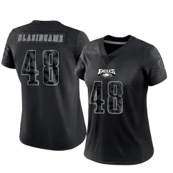 Women's Khari Blasingame Philadelphia Eagles No.48 Limited Reflective Jersey - Black