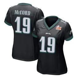 Women's Kyle McCord Philadelphia Eagles No.19 Game Alternate Super Bowl LIX Jersey - Black