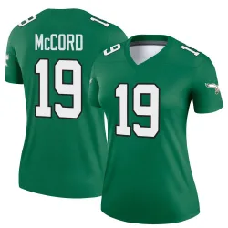 Women's Kyle McCord Philadelphia Eagles No.19 Legend Kelly Alternate Jersey - Green