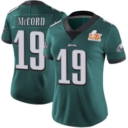 Women's Kyle McCord Philadelphia Eagles No.19 Limited Midnight Team Color Vapor Untouchable Super Bowl LIX Jersey - Green