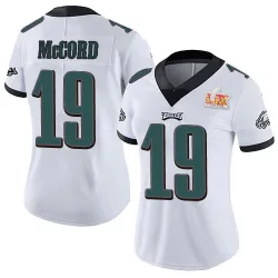 Women's Kyle McCord Philadelphia Eagles No.19 Limited Vapor Untouchable Super Bowl LIX Jersey - White