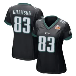 Women's Kylen Granson Philadelphia Eagles No.83 Game Alternate Super Bowl LIX Jersey - Black
