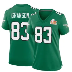 Women's Kylen Granson Philadelphia Eagles No.83 Game Kelly Alternate Super Bowl LIX Jersey - Green
