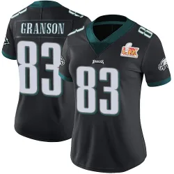 Women's Kylen Granson Philadelphia Eagles No.83 Limited Alternate Vapor Untouchable Super Bowl LIX Jersey - Black