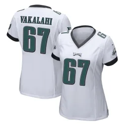 Women's Laekin Vakalahi Philadelphia Eagles No.67 Game Jersey - White