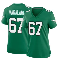 Women's Laekin Vakalahi Philadelphia Eagles No.67 Game Kelly Alternate Jersey - Green