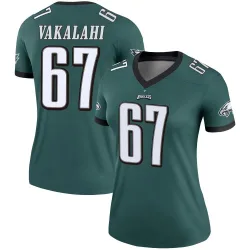 Women's Laekin Vakalahi Philadelphia Eagles No.67 Legend Jersey - Green