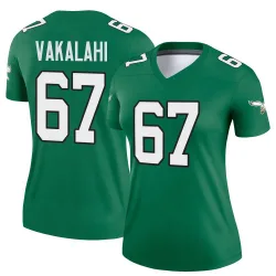 Women's Laekin Vakalahi Philadelphia Eagles No.67 Legend Kelly Alternate Jersey - Green