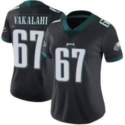 Women's Laekin Vakalahi Philadelphia Eagles No.67 Limited Alternate Vapor Untouchable Jersey - Black