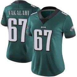 Women's Laekin Vakalahi Philadelphia Eagles No.67 Limited Midnight Team Color Vapor Untouchable Jersey - Green