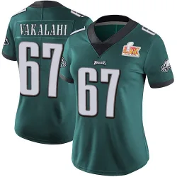 Women's Laekin Vakalahi Philadelphia Eagles No.67 Limited Midnight Team Color Vapor Untouchable Super Bowl LIX Jersey - Green