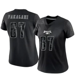 Women's Laekin Vakalahi Philadelphia Eagles No.67 Limited Reflective Jersey - Black