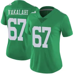Women's Laekin Vakalahi Philadelphia Eagles No.67 Limited Vapor Untouchable Jersey - Green