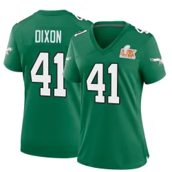 Women's Lance Dixon Philadelphia Eagles No.41 Game Kelly Alternate Super Bowl LIX Jersey - Green