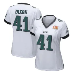 Women's Lance Dixon Philadelphia Eagles No.41 Game Super Bowl LIX Jersey - White
