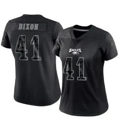 Women's Lance Dixon Philadelphia Eagles No.41 Limited Reflective Jersey - Black