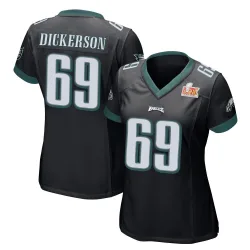 Women's Landon Dickerson Philadelphia Eagles No.69 Game Alternate Super Bowl LIX Jersey - Black