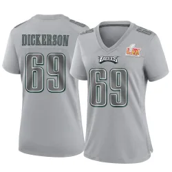 Women's Landon Dickerson Philadelphia Eagles No.69 Game Atmosphere Fashion Super Bowl LIX Jersey - Gray