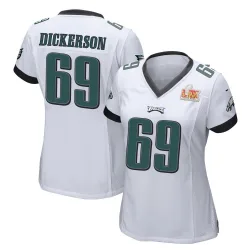 Women's Landon Dickerson Philadelphia Eagles No.69 Game Super Bowl LIX Jersey - White