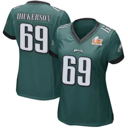 Women's Landon Dickerson Philadelphia Eagles No.69 Game Team Color Super Bowl LIX Jersey - Green
