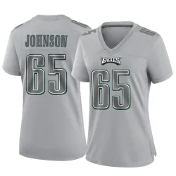 Women's Lane Johnson Philadelphia Eagles No.65 Game Atmosphere Fashion Jersey - Gray
