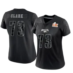 Women's Le'Raven Clark Philadelphia Eagles No.73 Limited Reflective Super Bowl LIX Jersey - Black