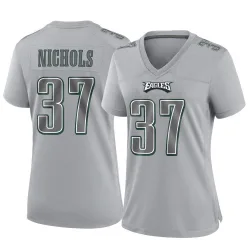 Women's Lew Nichols Philadelphia Eagles No.37 Game Atmosphere Fashion Jersey - Gray