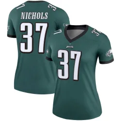 Women's Lew Nichols Philadelphia Eagles No.37 Legend Jersey - Green