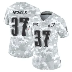 Women's Lew Nichols Philadelphia Eagles No.37 Limited 2024 Salute to Service Jersey - Arctic Camo