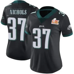 Women's Lew Nichols Philadelphia Eagles No.37 Limited Alternate Vapor Untouchable Super Bowl LIX Jersey - Black
