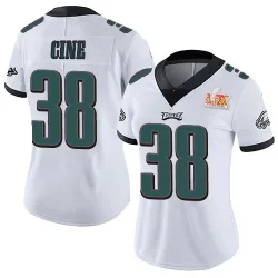 Women's Lewis Cine Philadelphia Eagles No.38 Limited Vapor Untouchable Super Bowl LIX Jersey - White