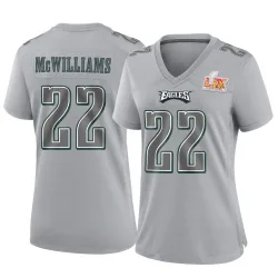 Women's Mac McWilliams Philadelphia Eagles No.22 Game Atmosphere Fashion Super Bowl LIX Jersey - Gray