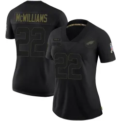 Women's Mac McWilliams Philadelphia Eagles No.22 Limited 2020 Salute To Service Jersey - Black