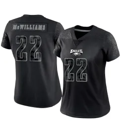 Women's Mac McWilliams Philadelphia Eagles No.22 Limited Reflective Jersey - Black