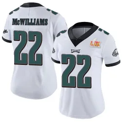 Women's Mac McWilliams Philadelphia Eagles No.22 Limited Vapor Untouchable Super Bowl LIX Jersey - White