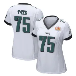 Women's Marcus Tate Philadelphia Eagles No.75 Game Super Bowl LIX Jersey - White