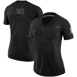 Women's Marcus Tate Philadelphia Eagles No.75 Limited 2020 Salute To Service Jersey - Black