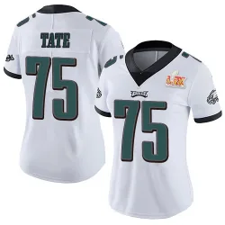 Women's Marcus Tate Philadelphia Eagles No.75 Limited Vapor Untouchable Super Bowl LIX Jersey - White