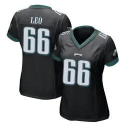 Women's Matt Leo Philadelphia Eagles No.66 Game Alternate Jersey - Black