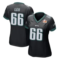 Women's Matt Leo Philadelphia Eagles No.66 Game Alternate Super Bowl LIX Jersey - Black