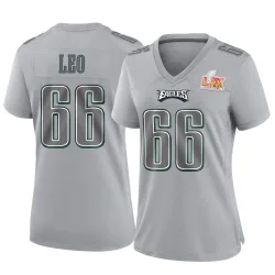 Women's Matt Leo Philadelphia Eagles No.66 Game Atmosphere Fashion Super Bowl LIX Jersey - Gray