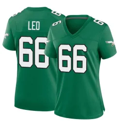 Women's Matt Leo Philadelphia Eagles No.66 Game Kelly Alternate Jersey - Green