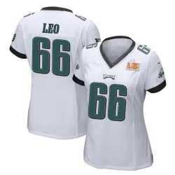 Women's Matt Leo Philadelphia Eagles No.66 Game Super Bowl LIX Jersey - White