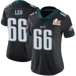 Women's Matt Leo Philadelphia Eagles No.66 Limited Alternate Vapor Untouchable Super Bowl LIX Jersey - Black