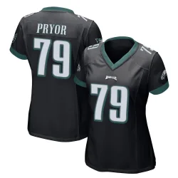 Women's Matt Pryor Philadelphia Eagles No.79 Game Alternate Jersey - Black