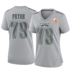 Women's Matt Pryor Philadelphia Eagles No.79 Game Atmosphere Fashion Super Bowl LIX Jersey - Gray
