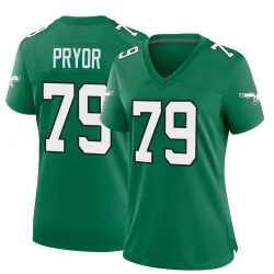 Women's Matt Pryor Philadelphia Eagles No.79 Game Kelly Alternate Jersey - Green