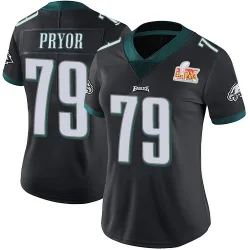 Women's Matt Pryor Philadelphia Eagles No.79 Limited Alternate Vapor Untouchable Super Bowl LIX Jersey - Black