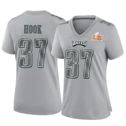 Women's Maxen Hook Philadelphia Eagles No.37 Game Atmosphere Fashion Super Bowl LIX Jersey - Gray