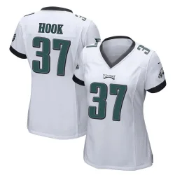 Women's Maxen Hook Philadelphia Eagles No.37 Game Jersey - White